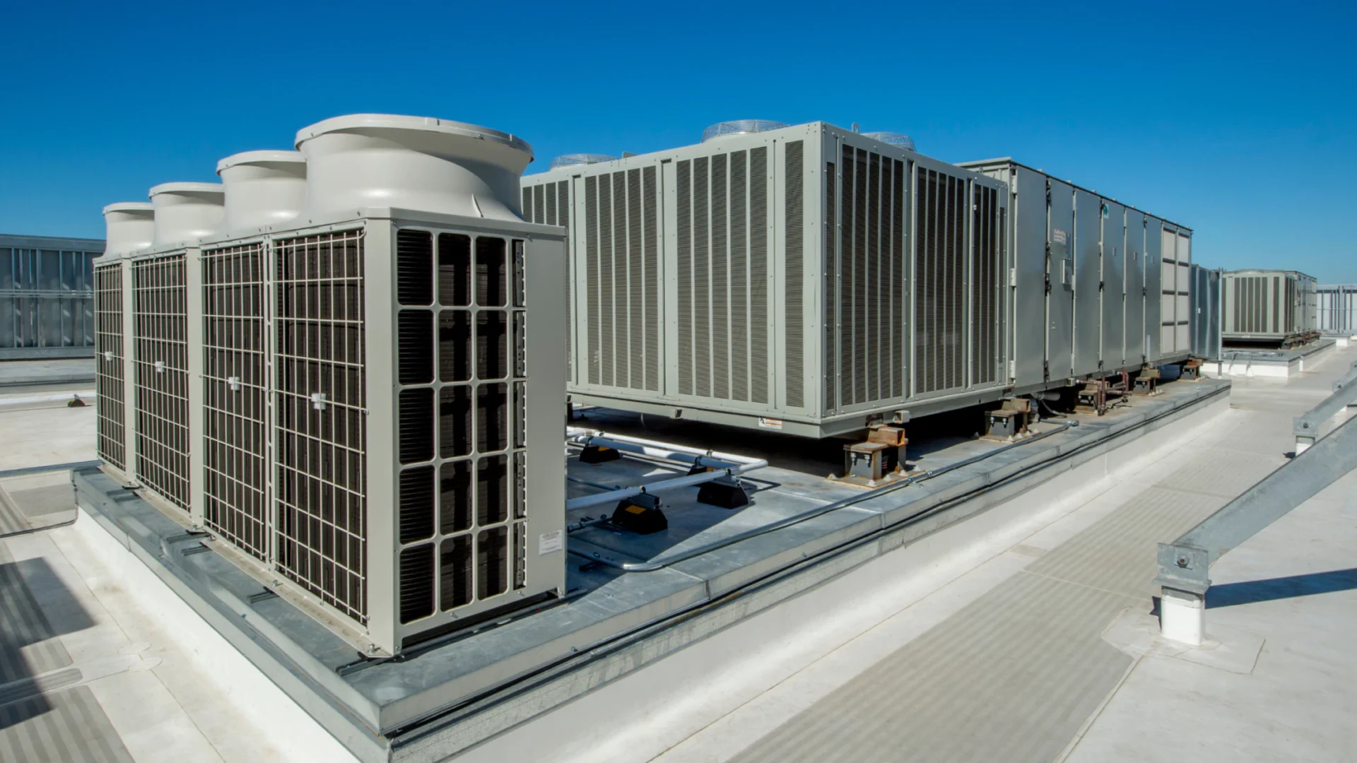 a newly installed hvac units on the roof